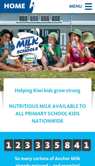 Fonterra Milk for Schools project case study – Mobile designs.